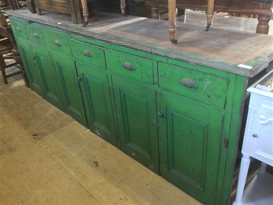 Victorian painted pine  dresser base